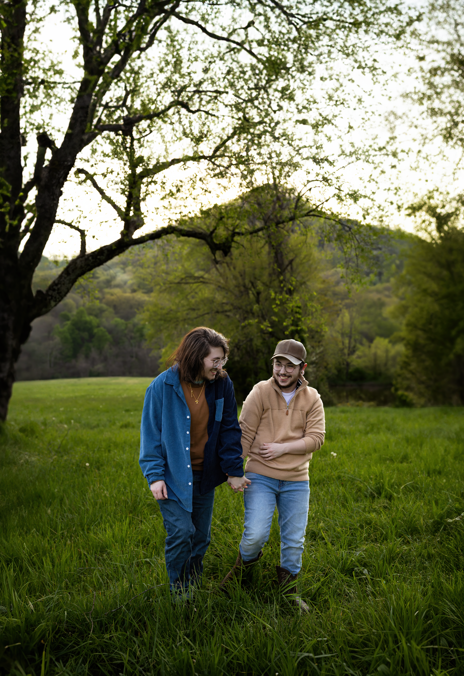 LGBTQ engagement photo shoot with natural mountain backdrop in Kentucky