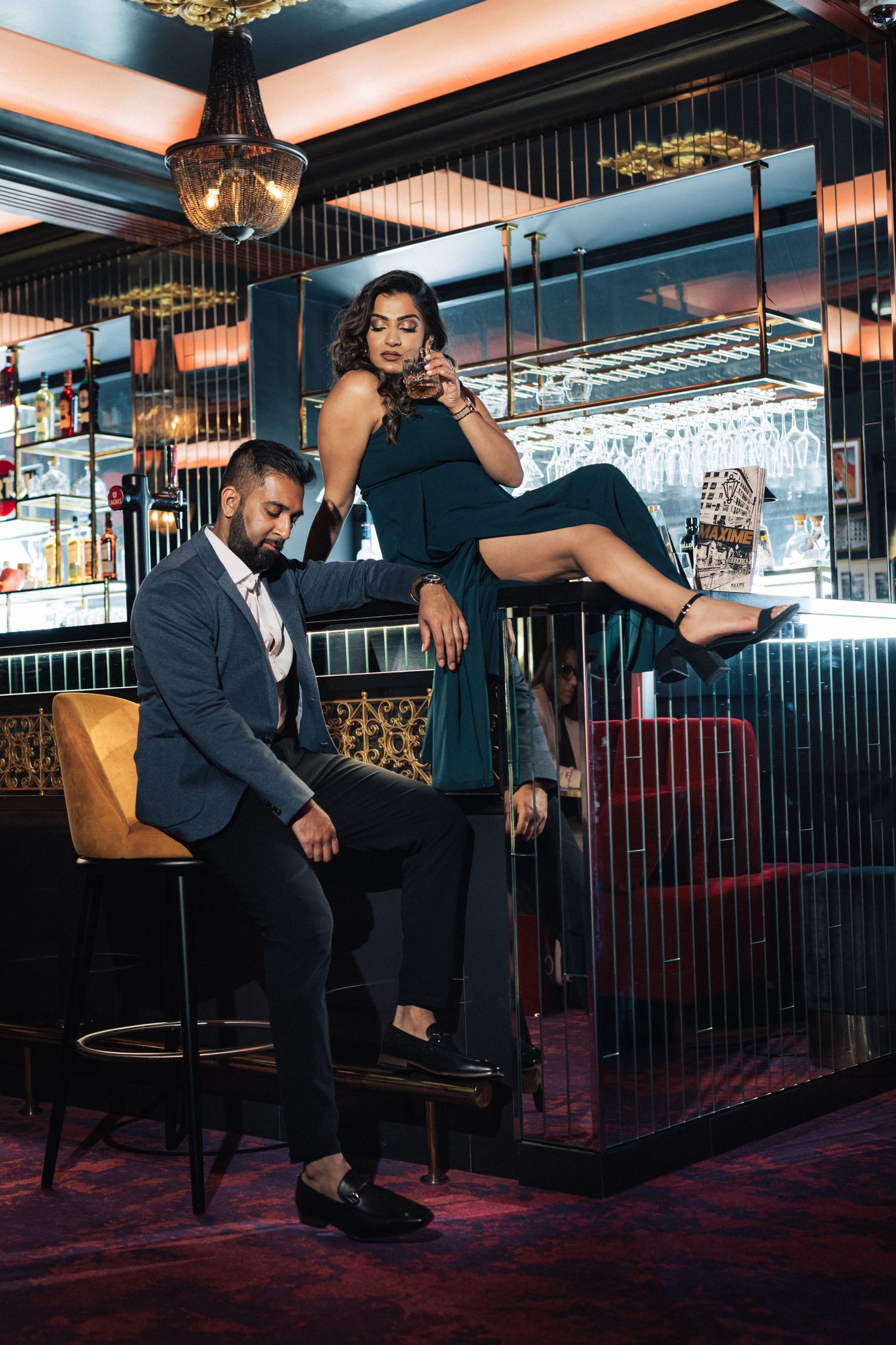Portugal wedding photographer captures engagement photoshoot at Maxime Hotel Lisbon, with cinematic & editorial photo style