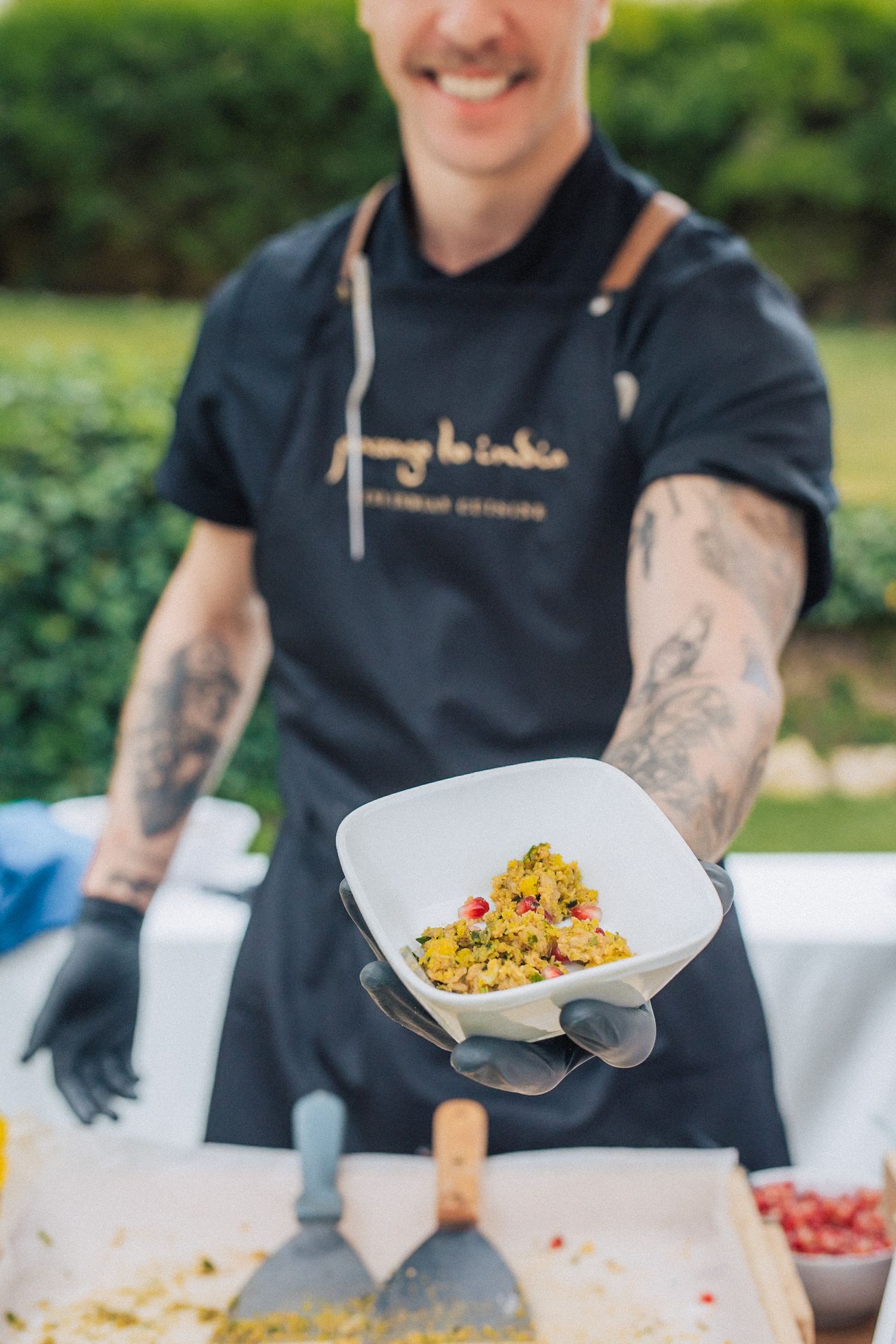 Exquisite Indian cuisine by Passage to India Catering at a Destination Indian Wedding in Portugal in Penha Longa Resort