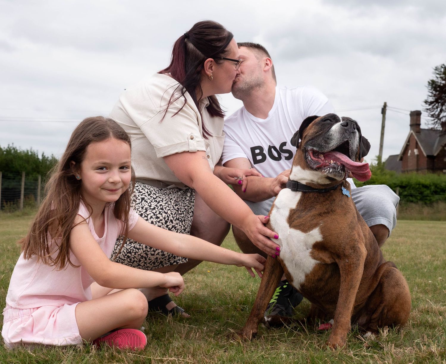Derby secure field engagement shoot with children and dog