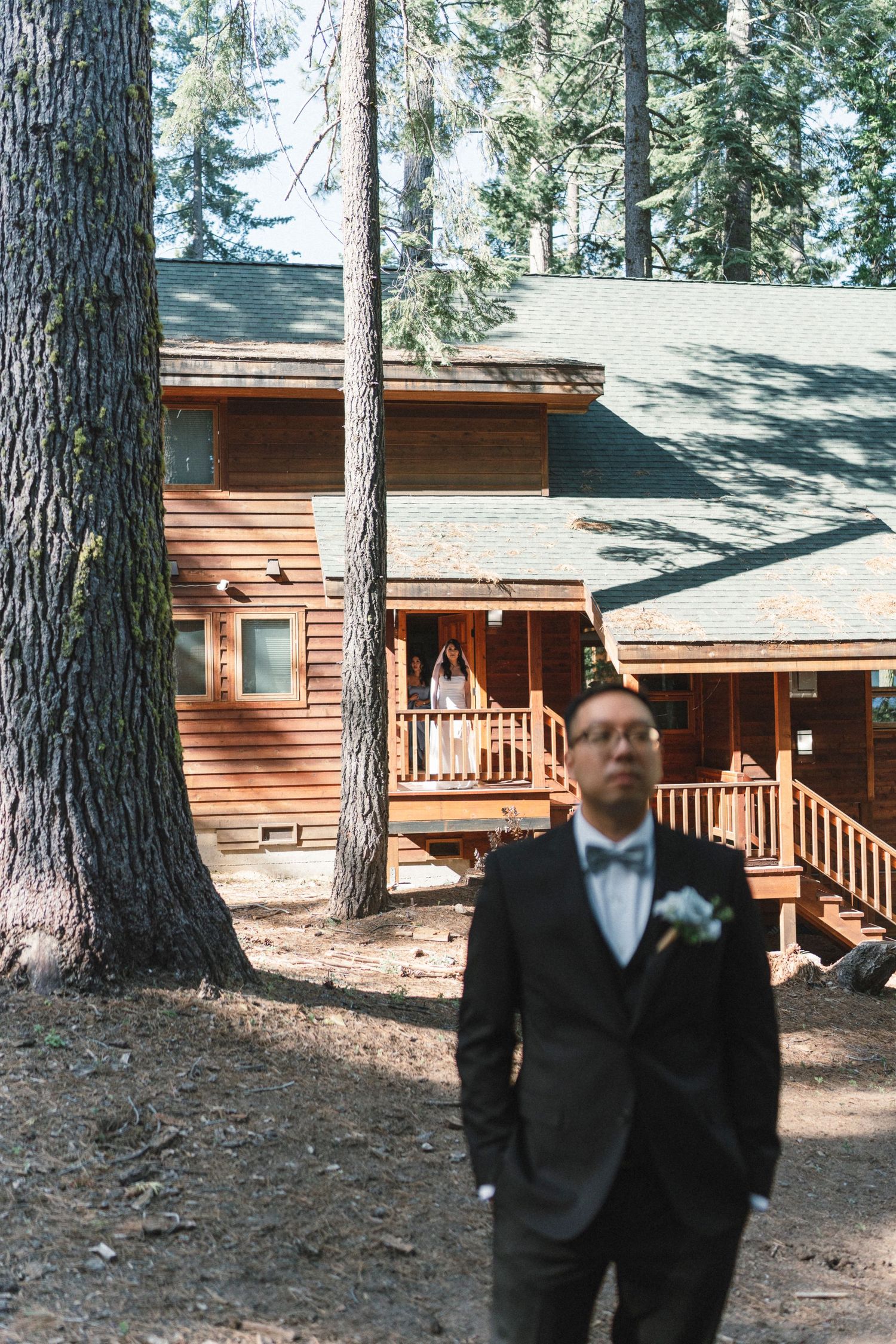 a couple shares first look in yosemite cabin