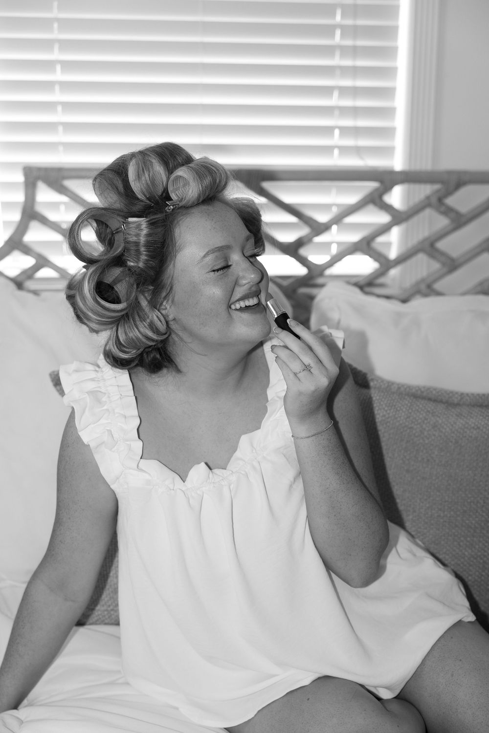 Summer Tradition Town Hall Wedding. Modern summer wedding in Tradition, Florida. Bride getting ready at Airbnb in Stuart