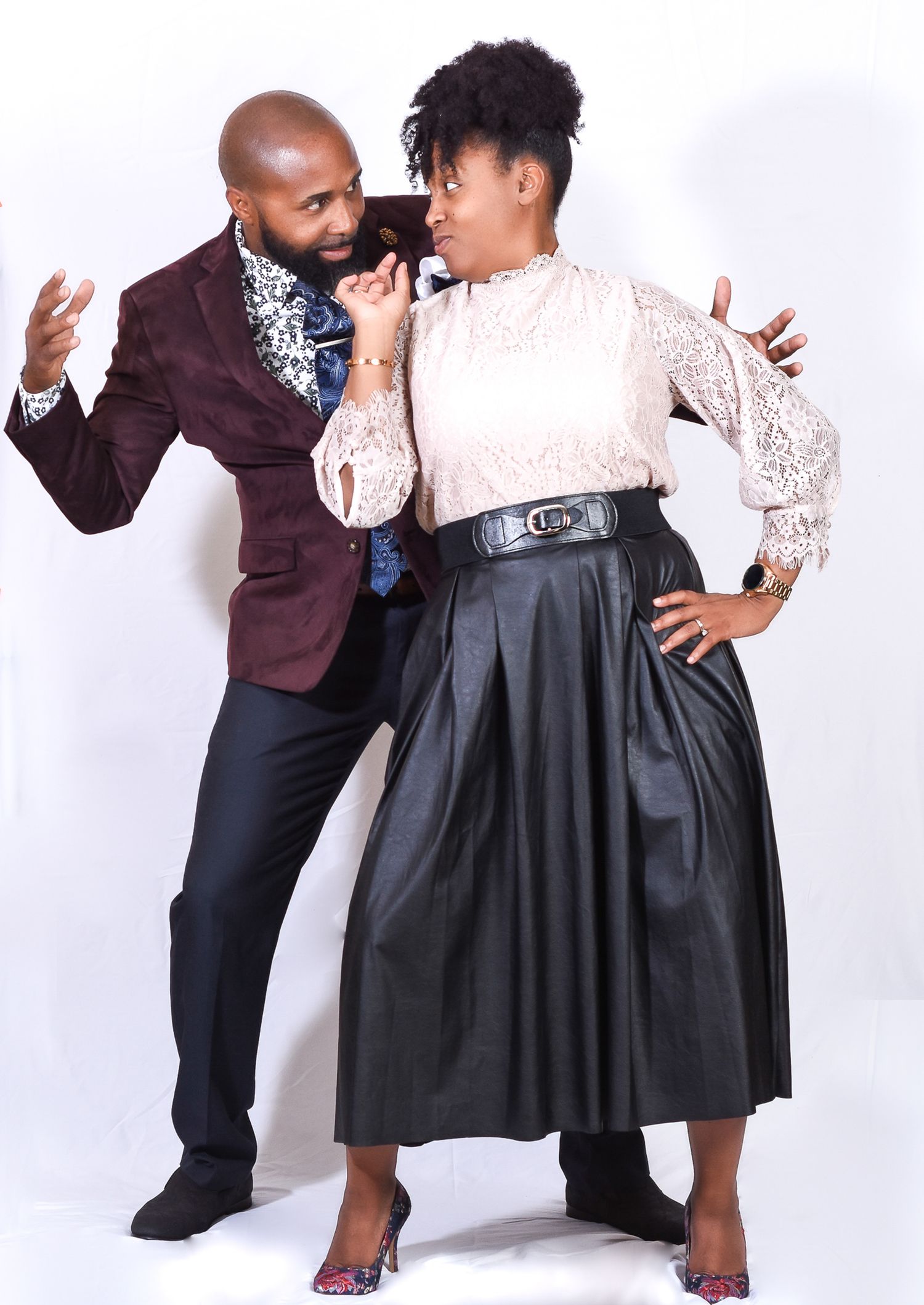 Florida wedding photographers, Solomon & Naomi, enjoy themselves in front of the camera during their brand session in Palm Beach, Florida.