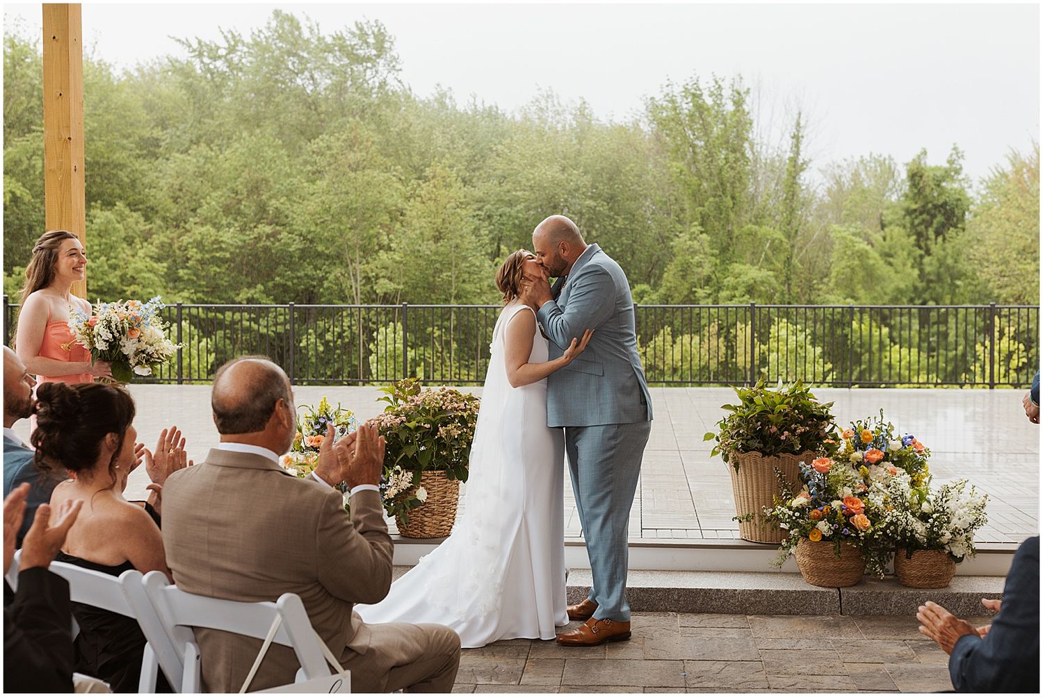 Bride and groom at their Hyla Brook Estate wedding