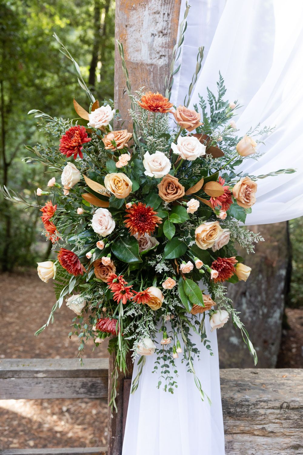 Detail shot, wedding arch with flowers, San Mateo County Wedding, Redwood Wedding, Chico wedding photographer