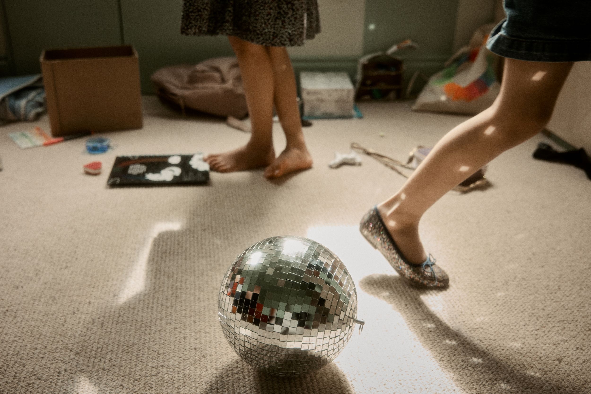 disco ball and girls legs