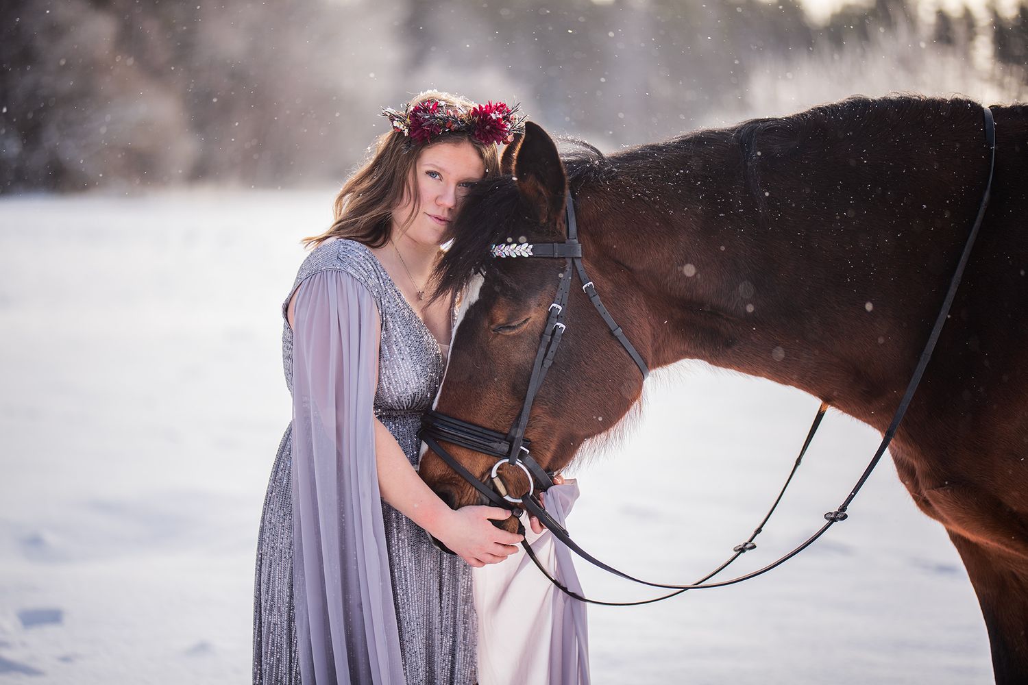 Sunset, Horse, dress