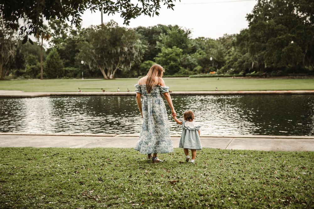 A sequence of outdoor lakeside moments captured during a warm summer day in a peaceful park setting.