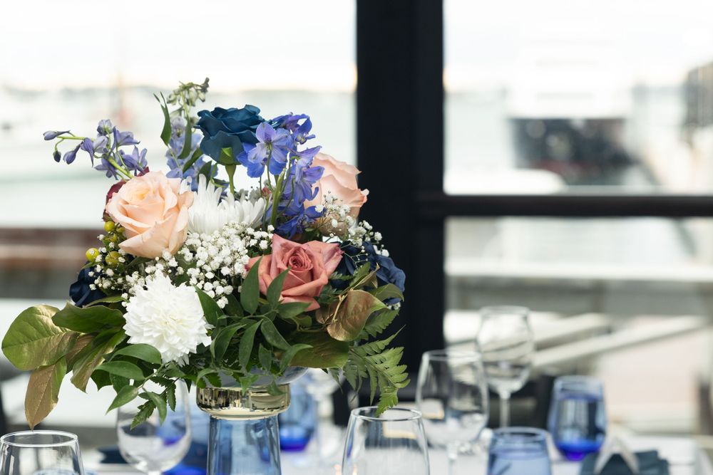 Detail photo of tablescape during a rehearsal dinner in Newport, RI. Massachusetts based intimate/small event photographer.