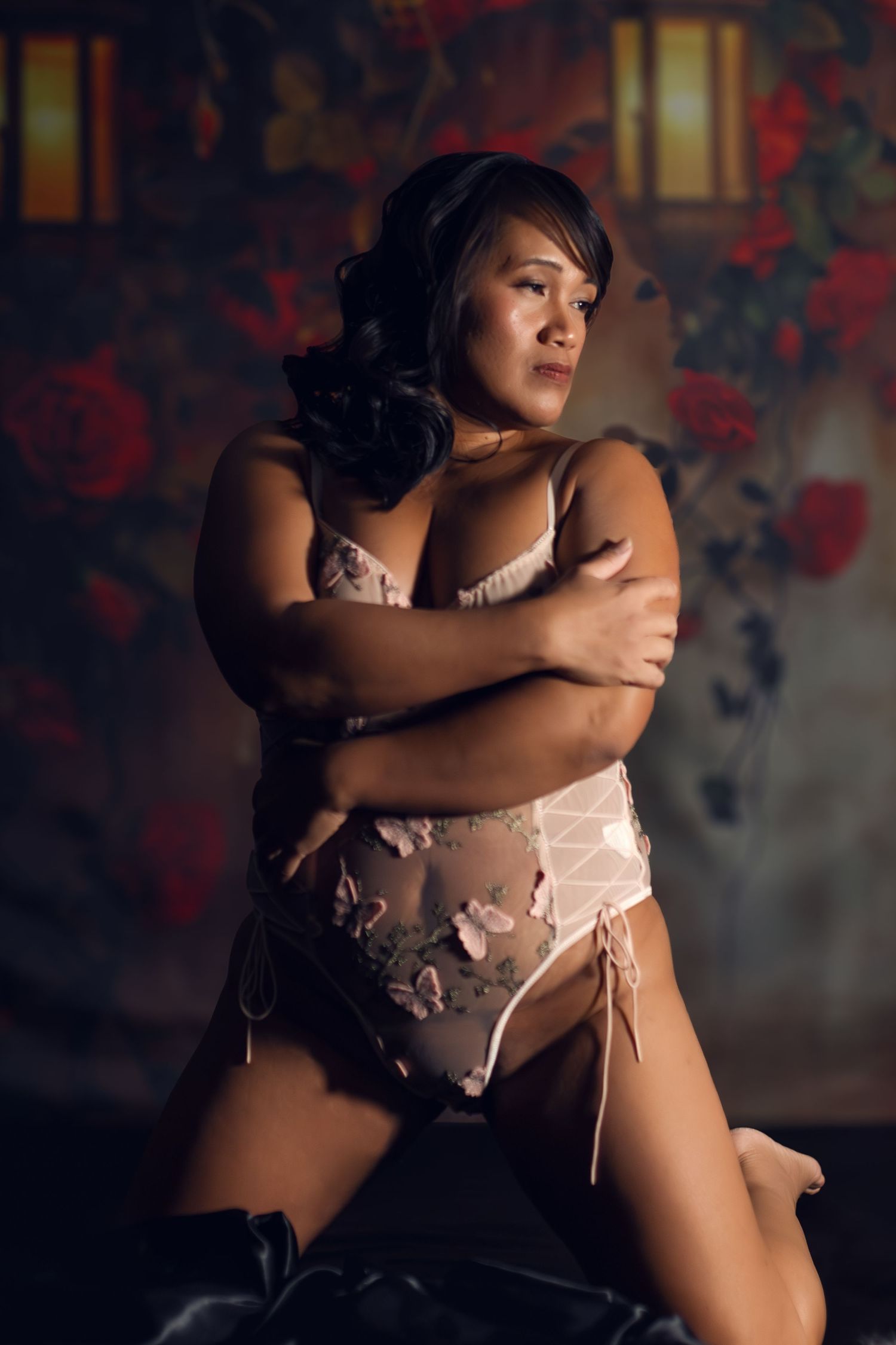 A bold and vulnerable posse during a Lock & Key boudoir session in DFW, Texas.
