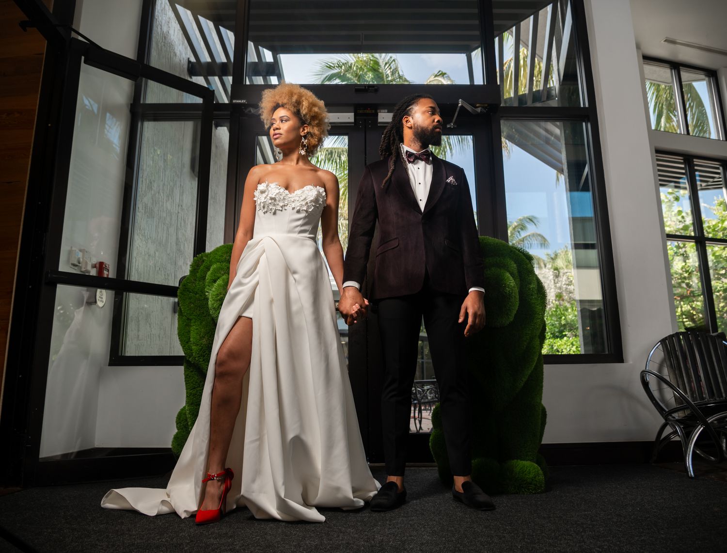 Elegant bridal portrait at a historic West Palm Beach venue, styled by a luxury wedding photographer in Florida.