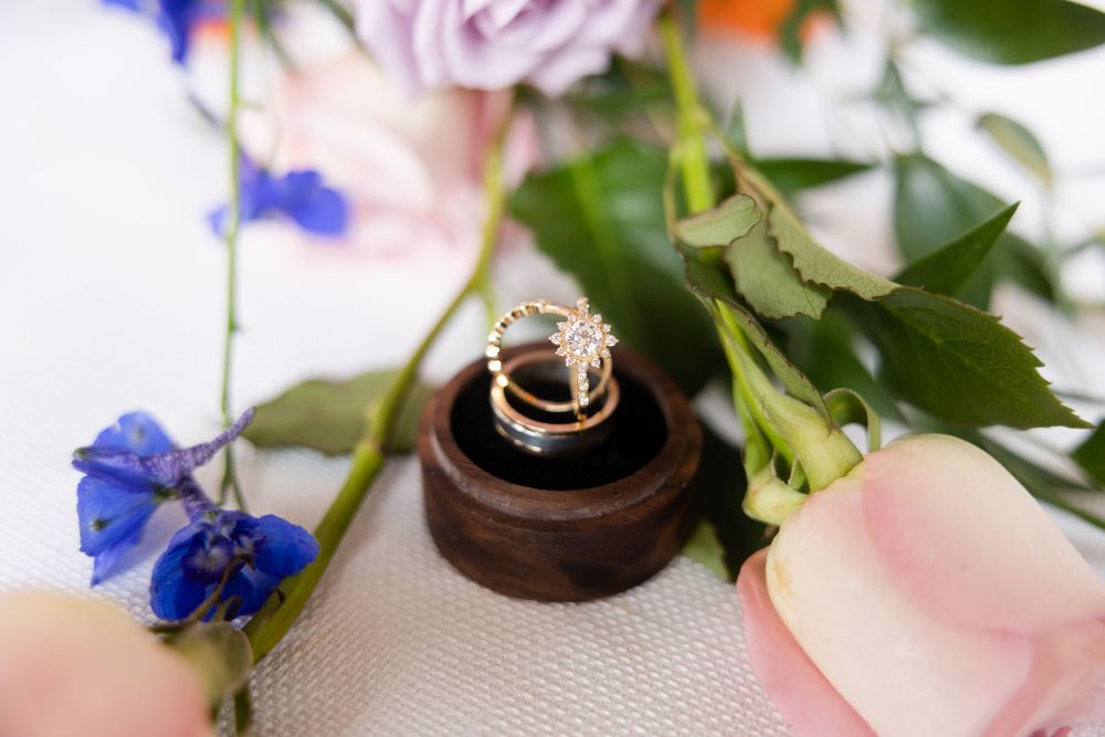 Detail shot with rings and flowers, Chico Wedding Photographer, Northern California Wedding Photographer