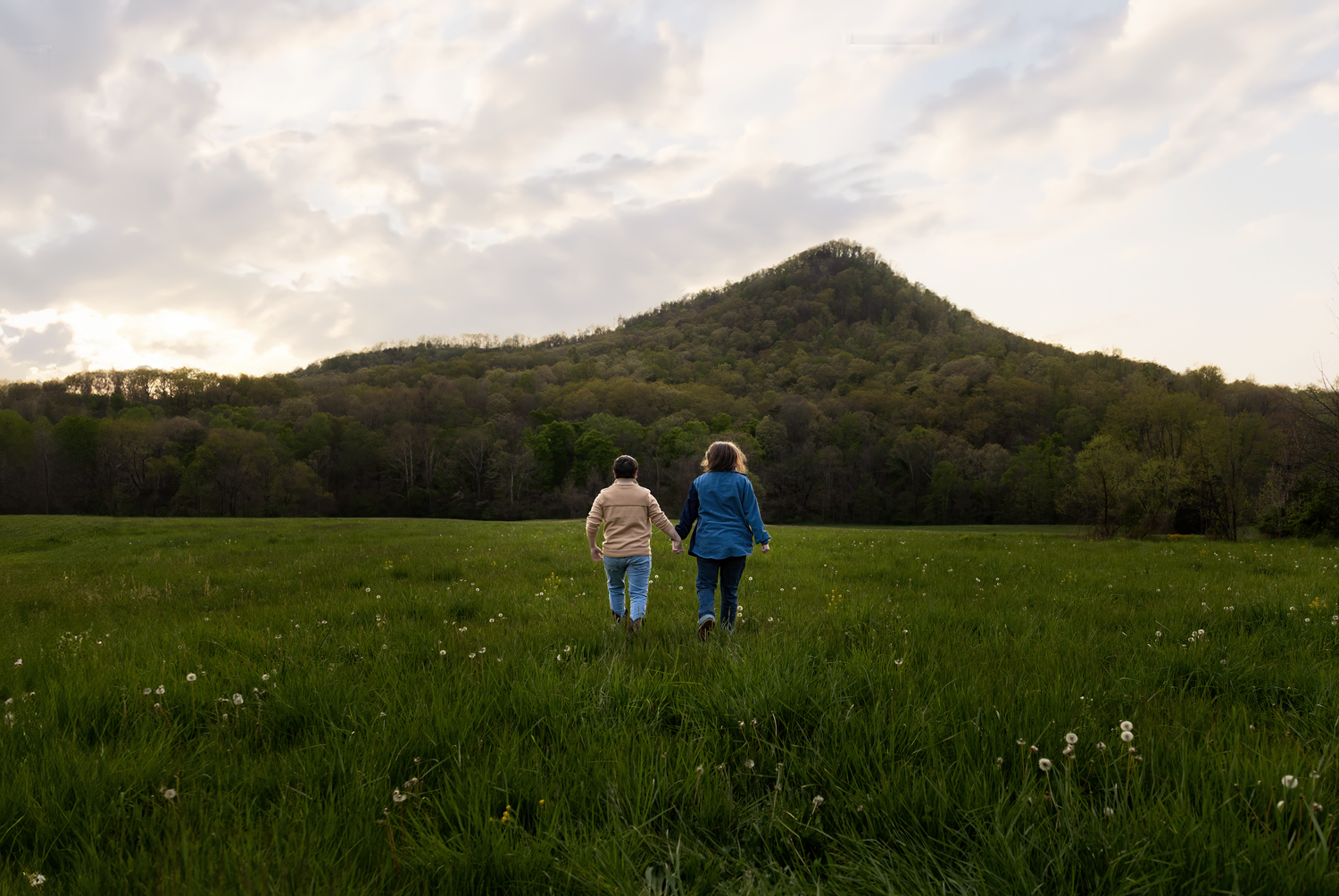 LGBTQ engagement photo shoot with natural mountain backdrop in Kentucky