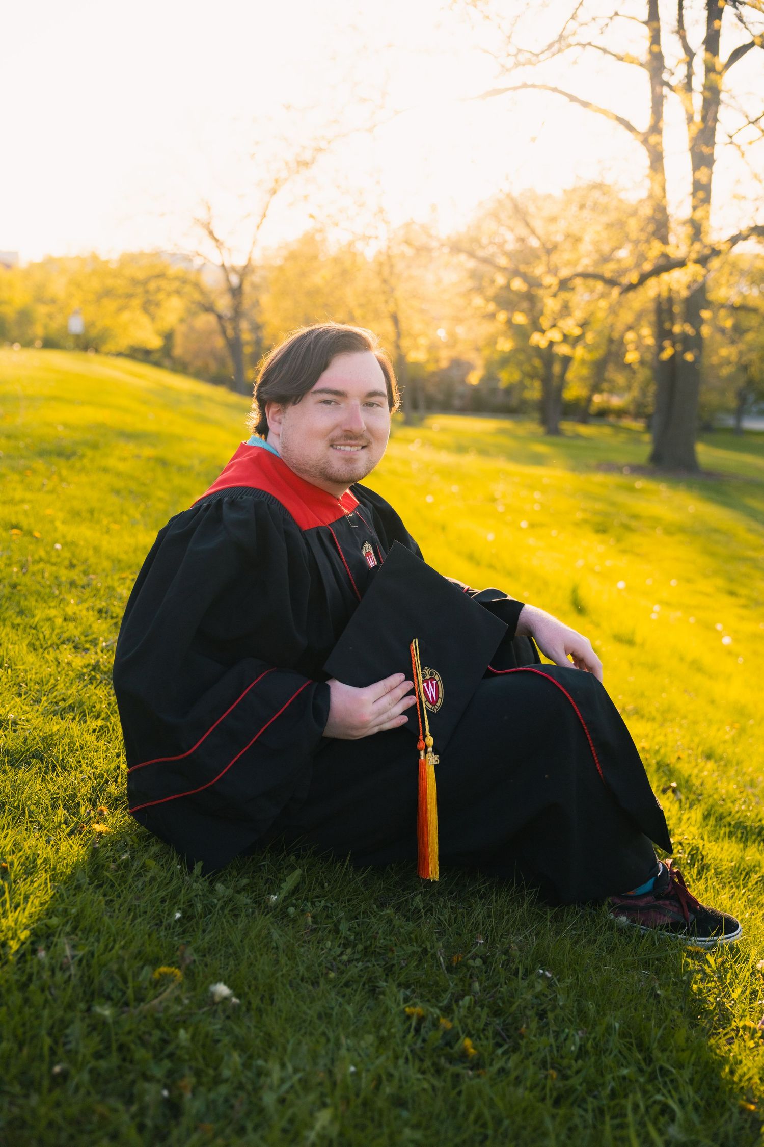 uw madison university of wisconsin alumni graduation graduates professional photos observatory lake mendota cap and gown headshot campus