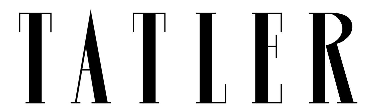 A bold black serif logo for TATLER magazine on a white background.