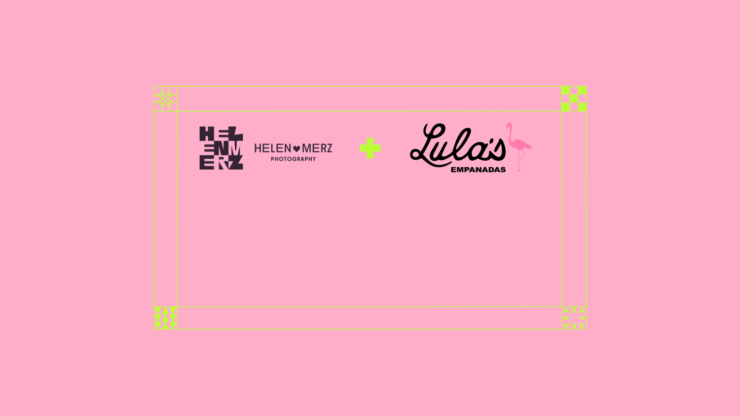 Eight pink digital interface panels with text and graphics shown in a horizontal grid layout.