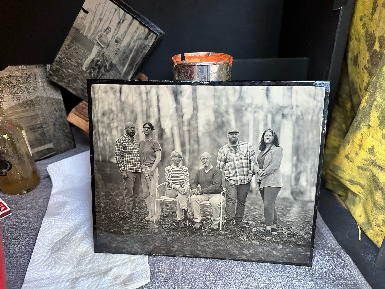 8x10 tintype portrait of family