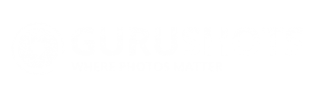 White Gurushots logo with tagline 'Where photos matter' on dark background.