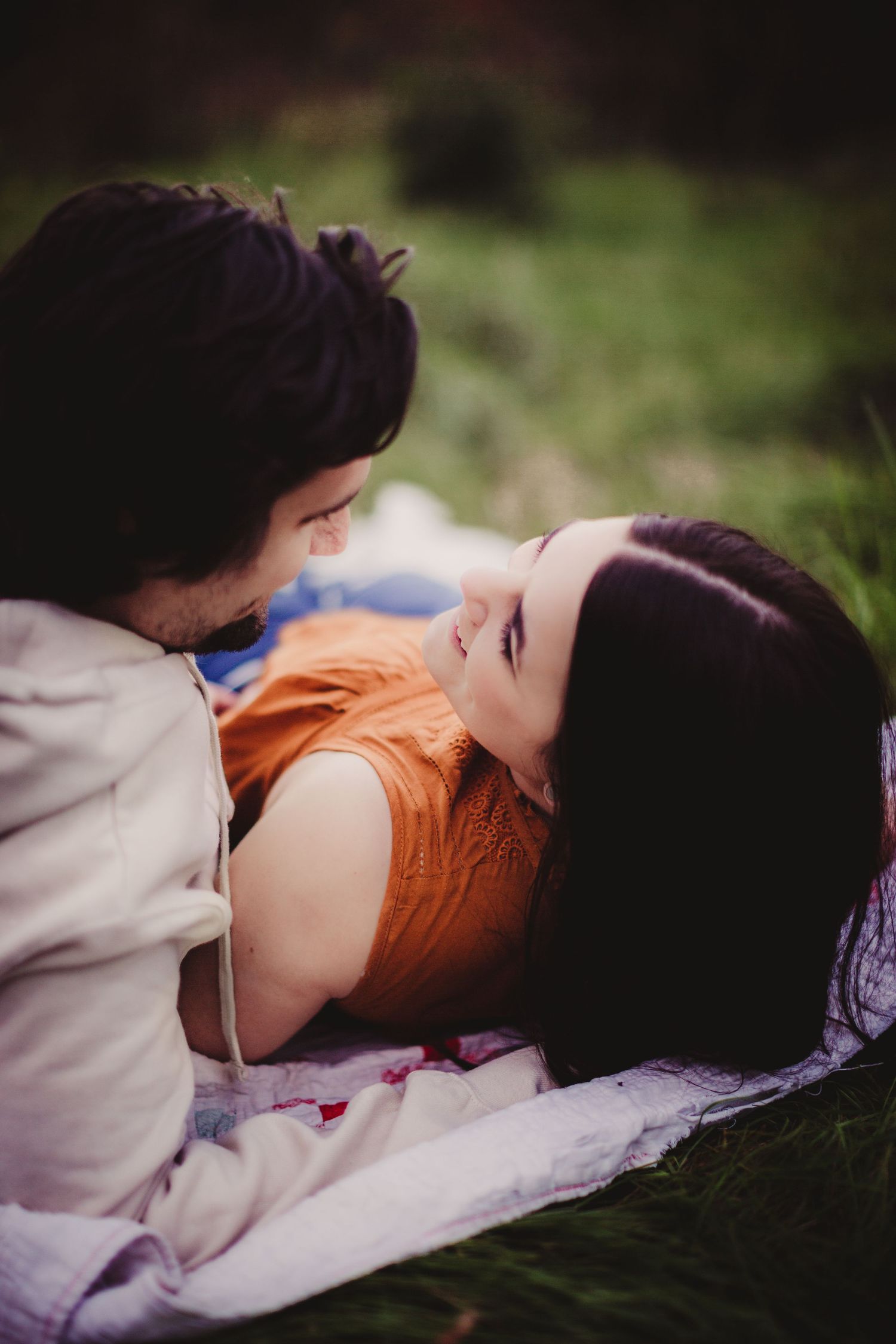 Romantic outdoor photography with soft natural lighting and earthy tones.