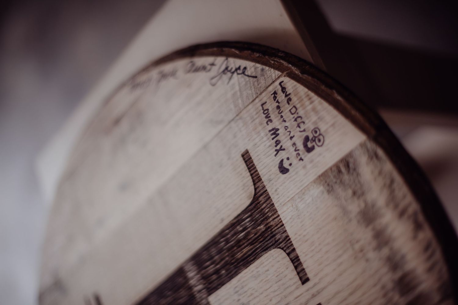 Close-up shot of a vintage globe with blurred edges creating an artistic atmosphere.
