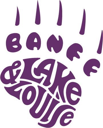 Stylized purple paw print logo incorporating the text Bane and Lake Louise.