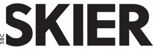 Bold black text spelling SKIER in modern font design.