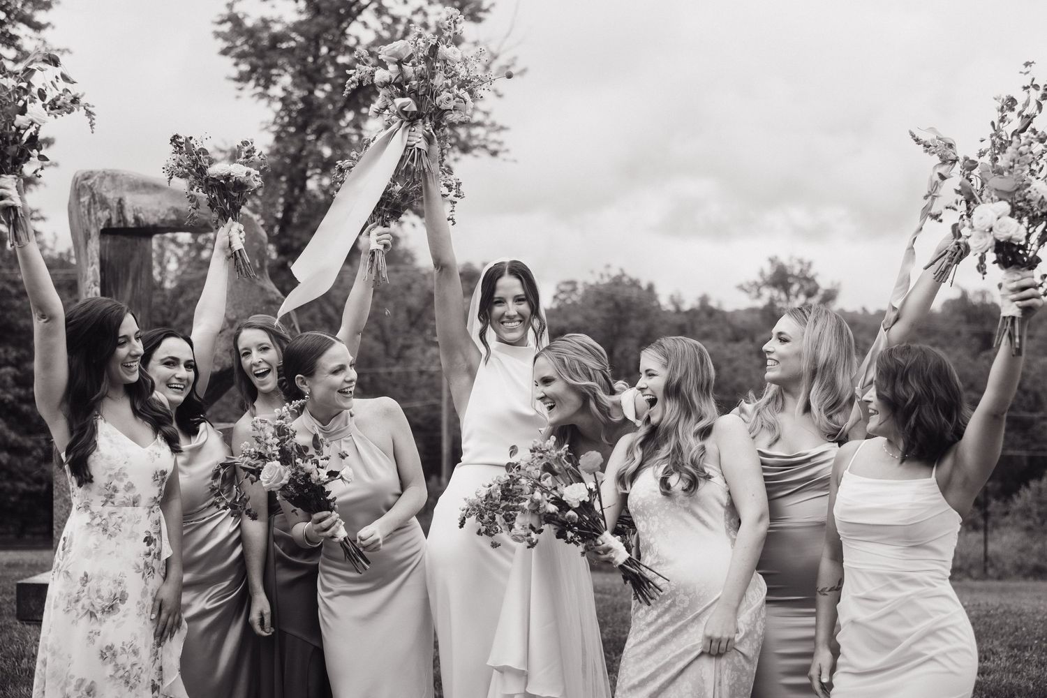 black and white wedding photos