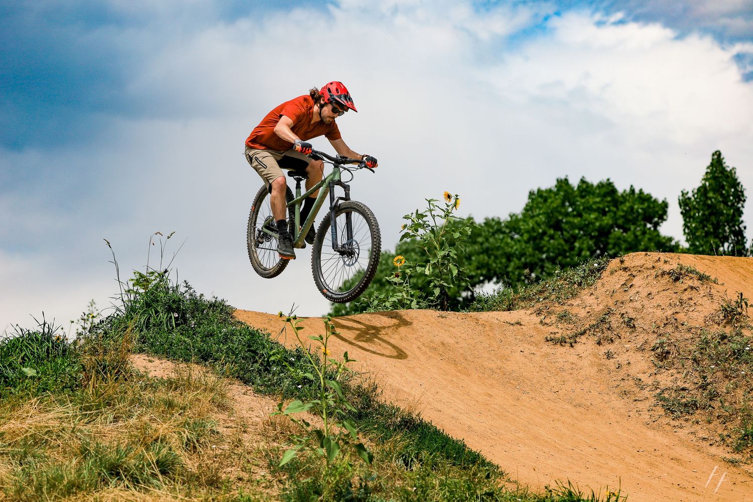 Mountain Bike Jump Portrait in Boulder Colorado