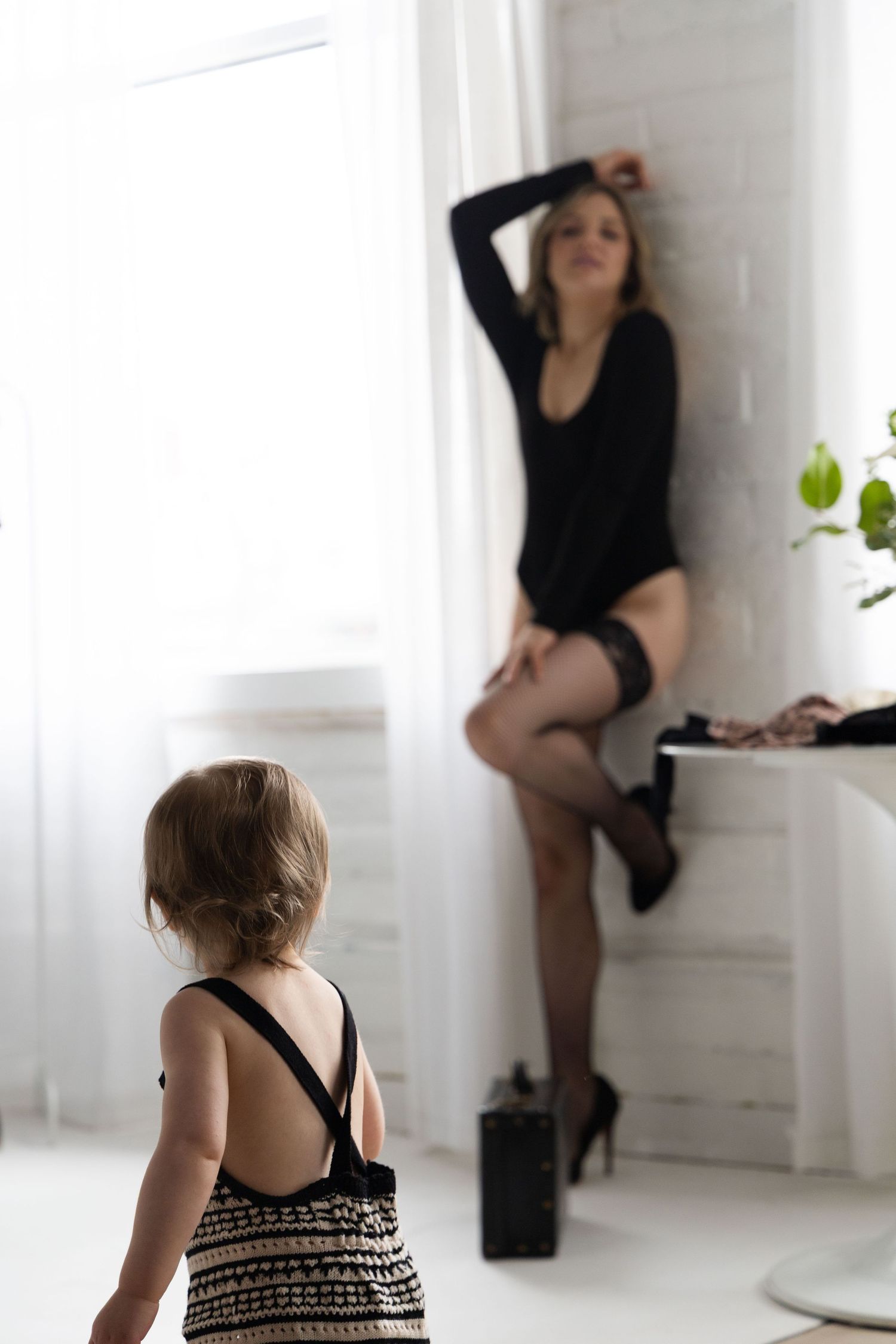 Mother's Day Family portraits, modern mother meets boudoir