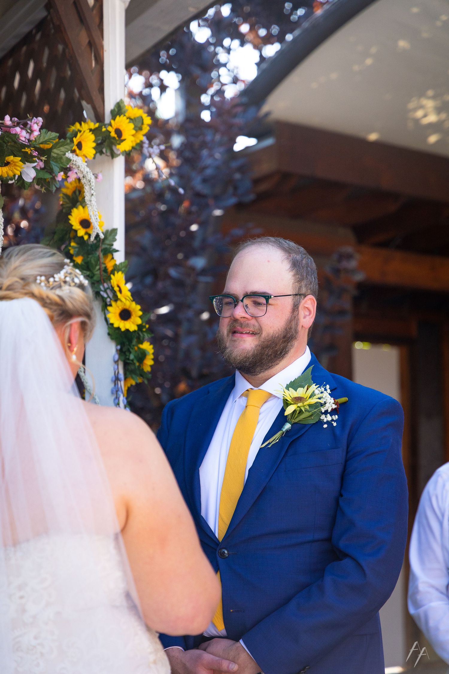 Groom at the alter