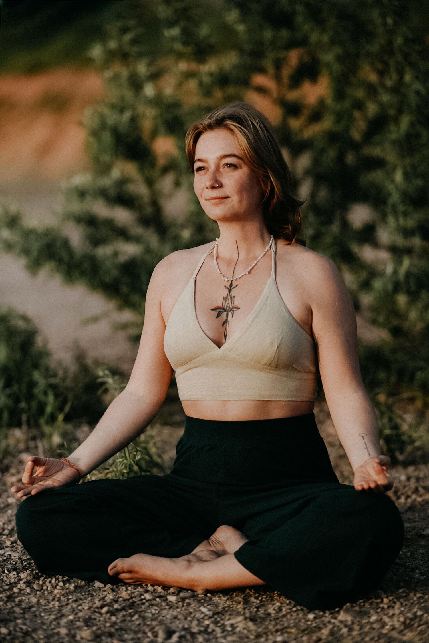 Artistic portrait of a woman, outdoor photography session, Yoga, Erfurt