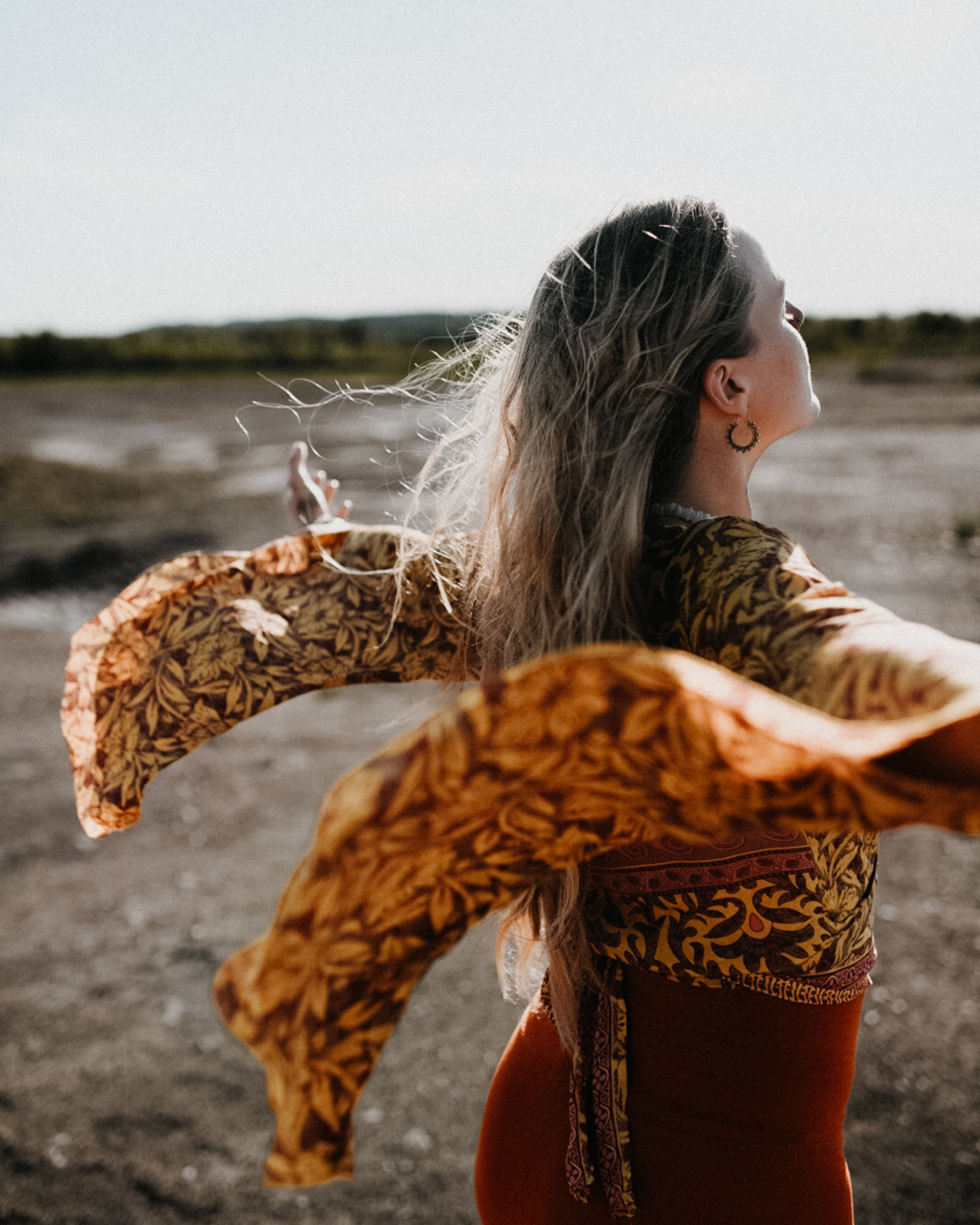 Artistic portrait of a woman, outdoor photography session, Yoga, Erfurt