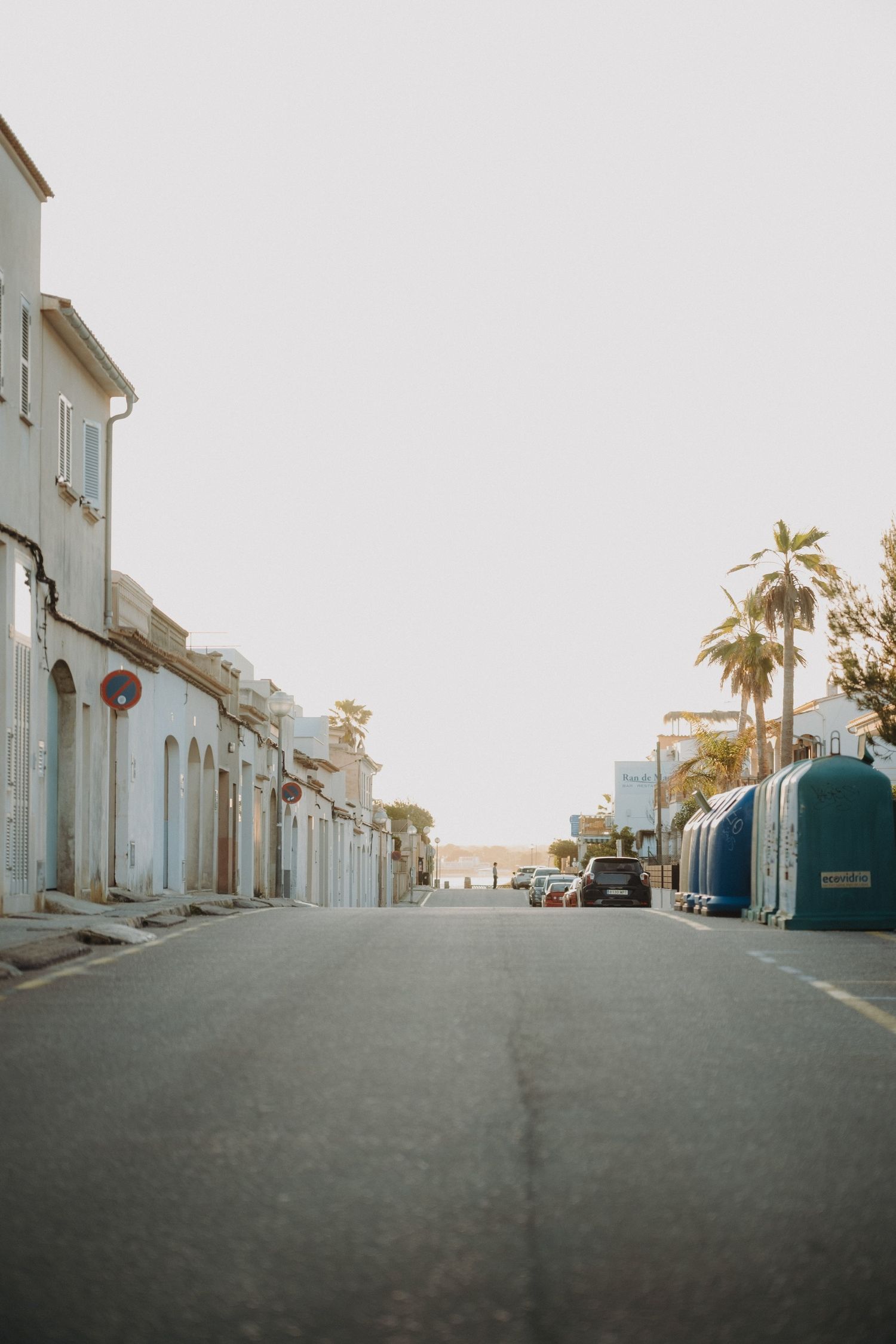 Sunset on a street at Mallorca