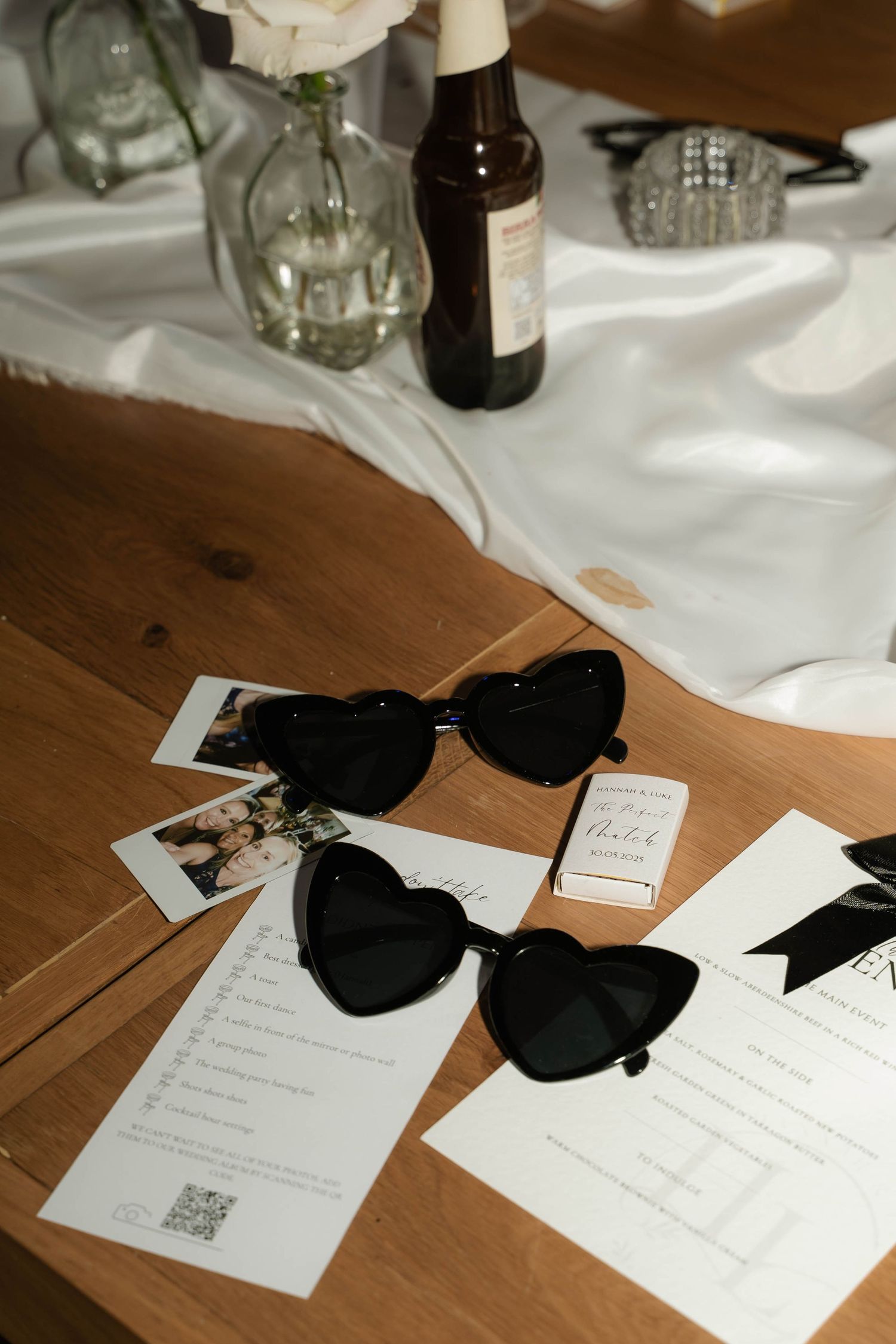 sunglasses flash photo flat lay at Primrose Hill farm Wedding- Photo by Primrose Hill Farm Wedding Photographer, Olivia J Morgan Photography