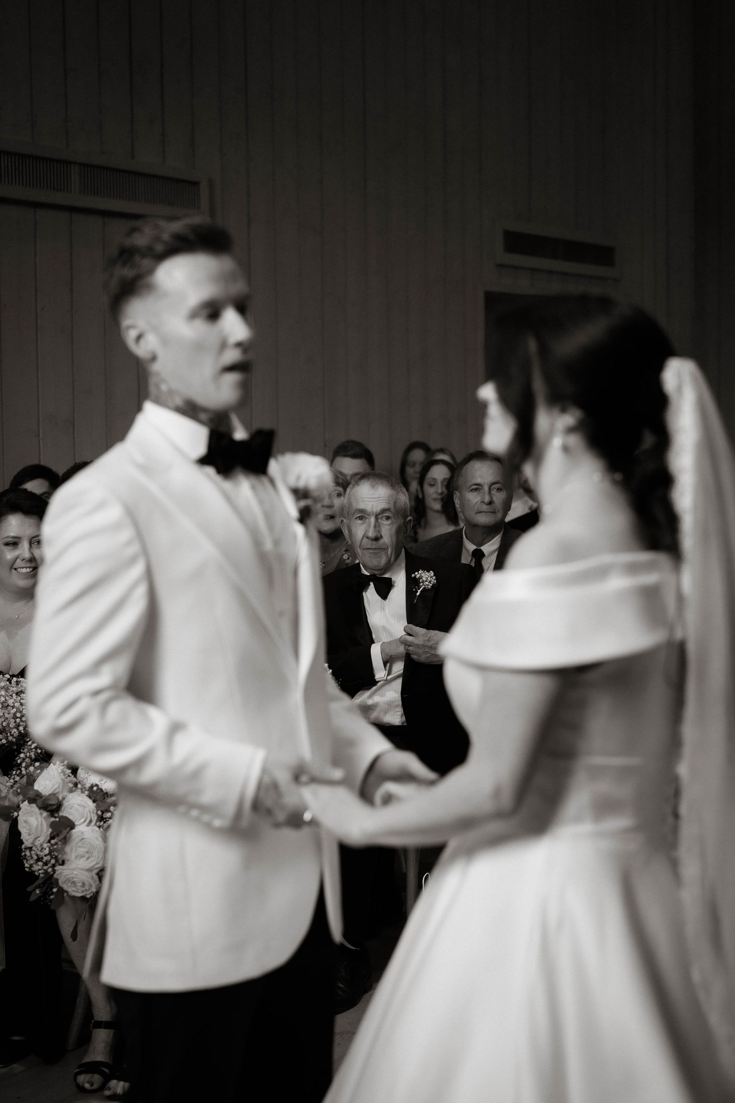 guests react to wedding at Primrose Hill farm Wedding- Photo by Primrose Hill Farm Wedding Photographer, Olivia J Morgan Photography