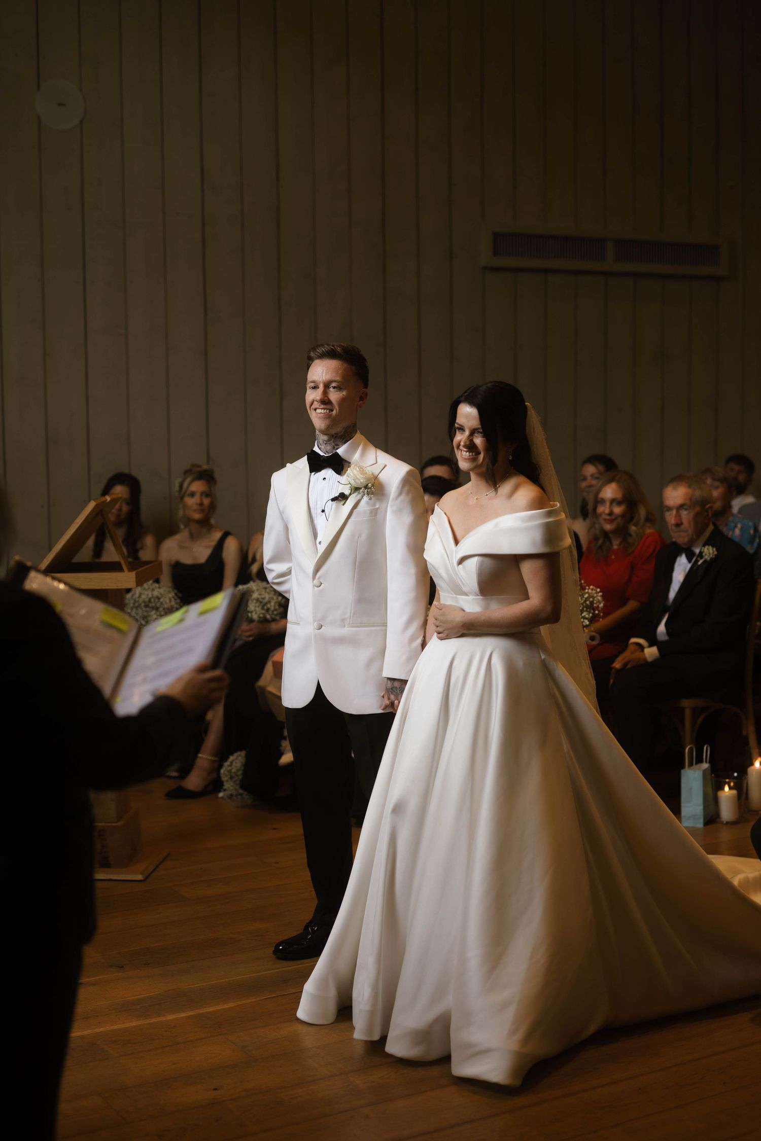 bride and groom get married at Primrose Hill farm Wedding- Photo by Primrose Hill Farm Wedding Photographer, Olivia J Morgan Photography