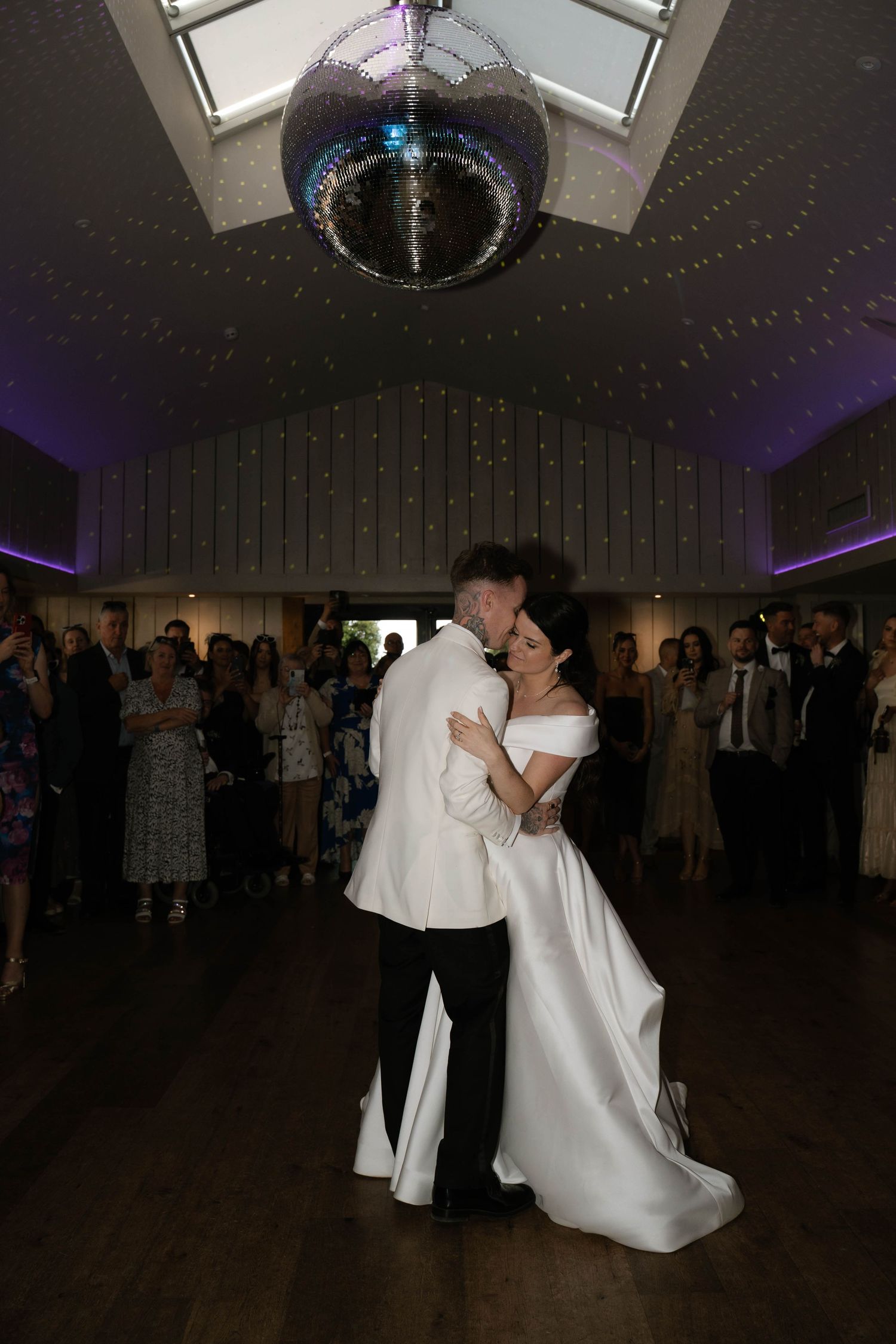 bride and groom do first dance at Primrose Hill farm Wedding- Photo by Primrose Hill Farm Wedding Photographer, Olivia J Morgan Photography