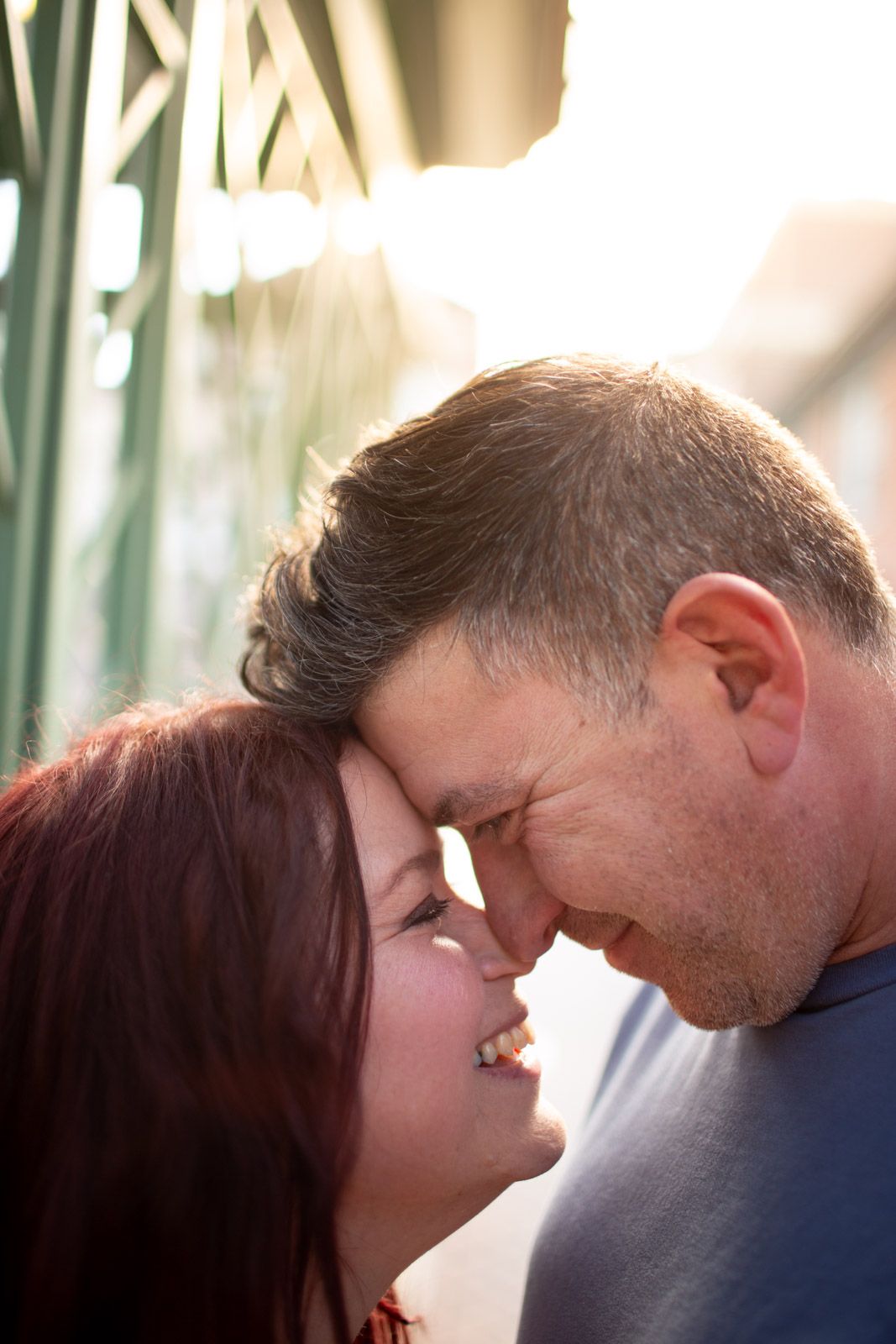 couple engagement portraits in downtown Lancaster, PA