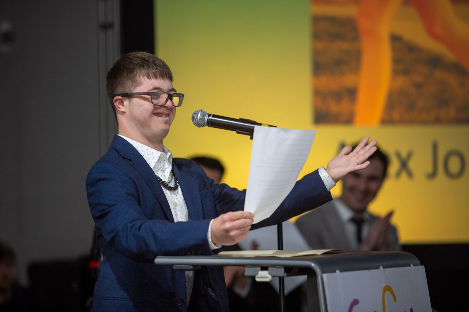 boy giving a speech