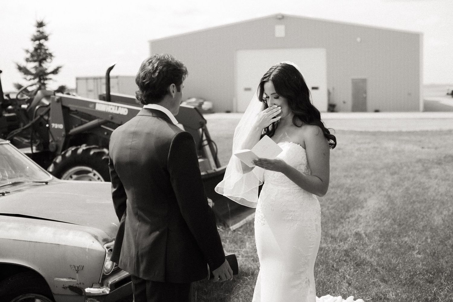heartfelt first look and vows between bride and groom