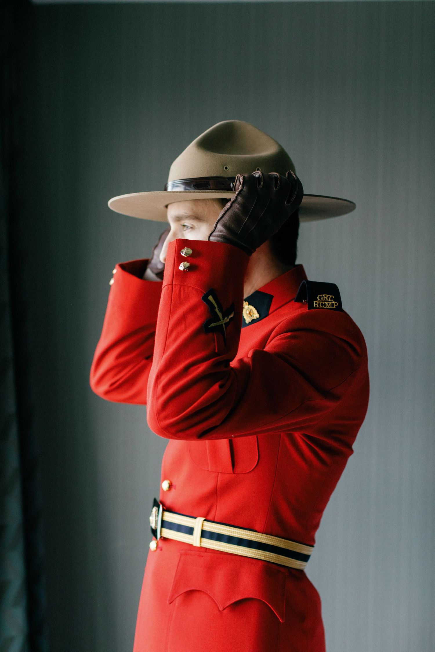 Canadian mountie getting ready for his wedding day
