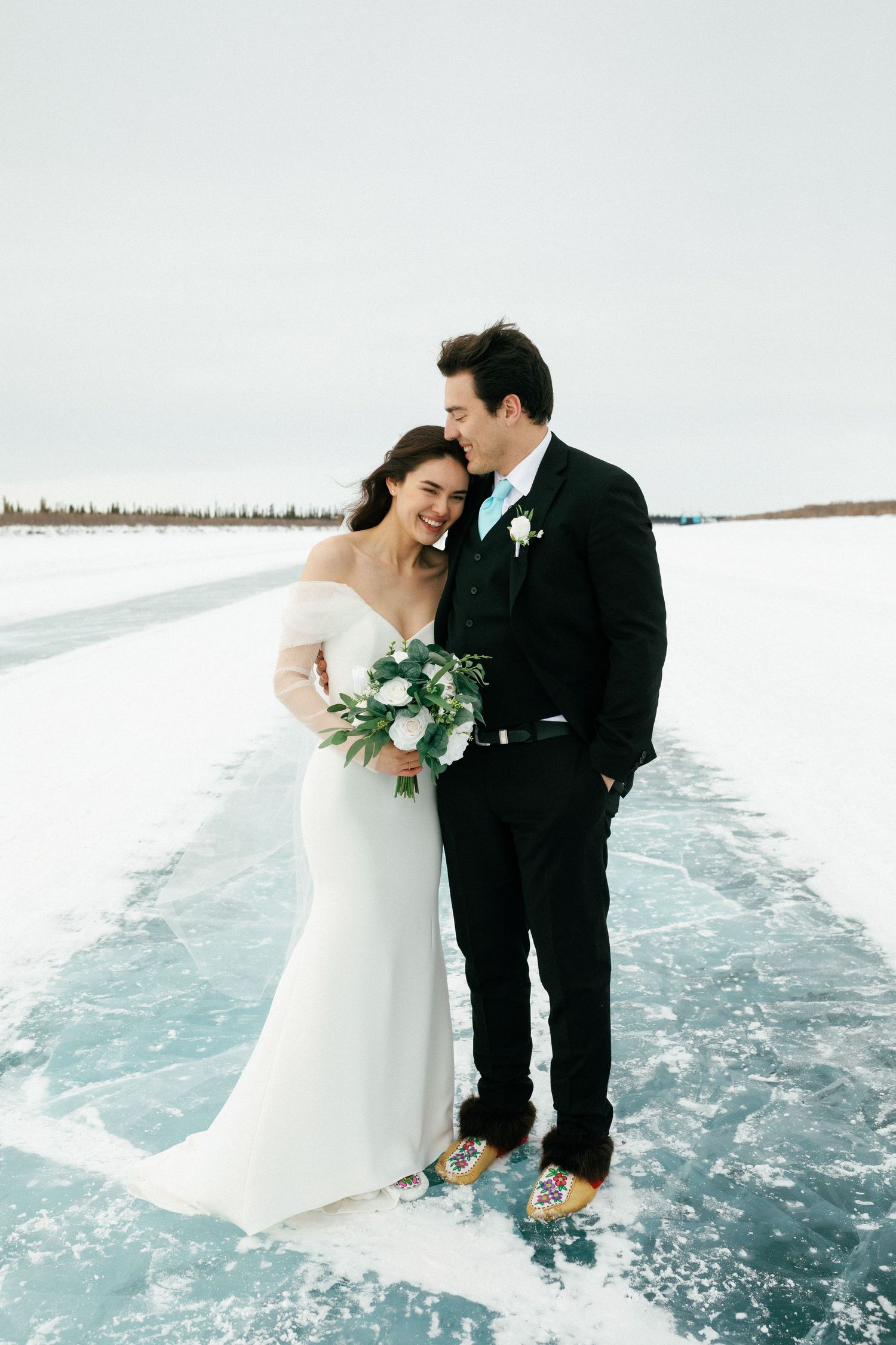 Willow Allen and Cale in Inuvik, NWT for their wedding day
