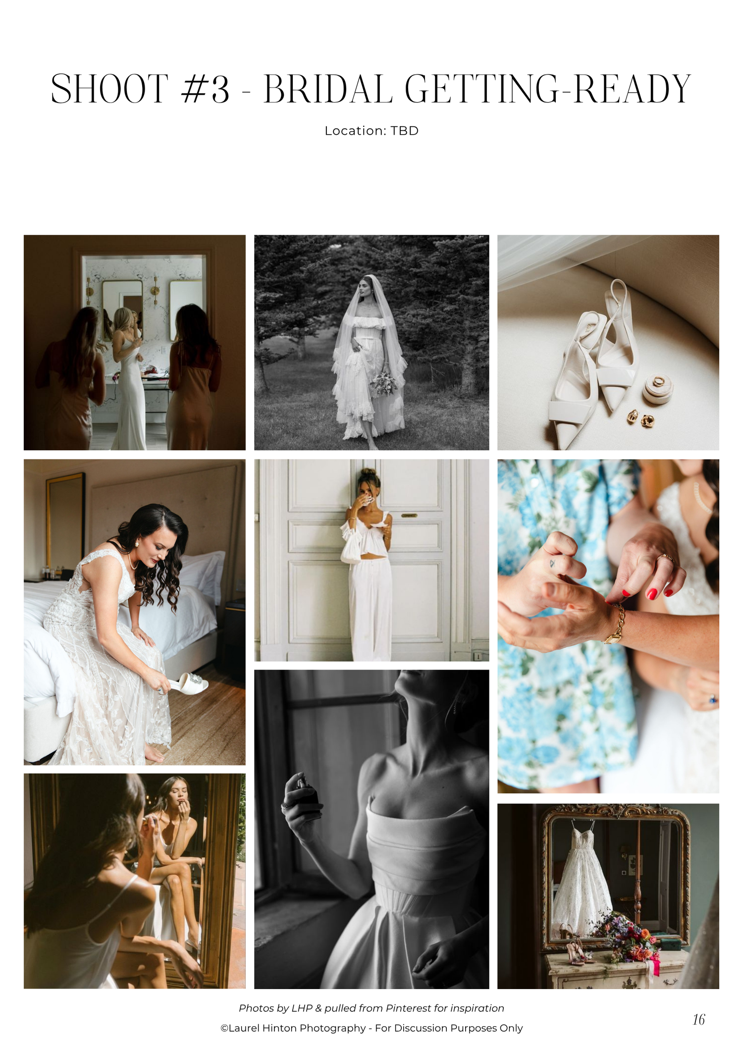 A stunning wedding photography collage featuring preparation moments and bridal details in soft, romantic lighting.