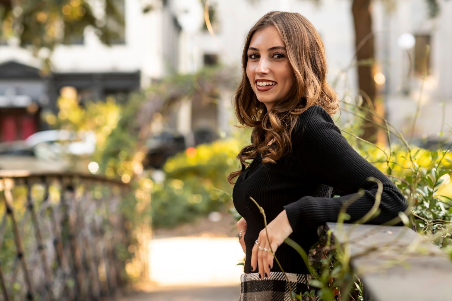 Professional photographer portrait session downtown