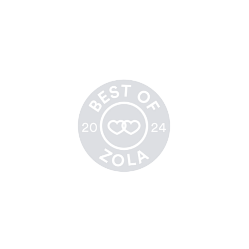 A circular grey and white badge award for Zola's Best of Zola for 2024.