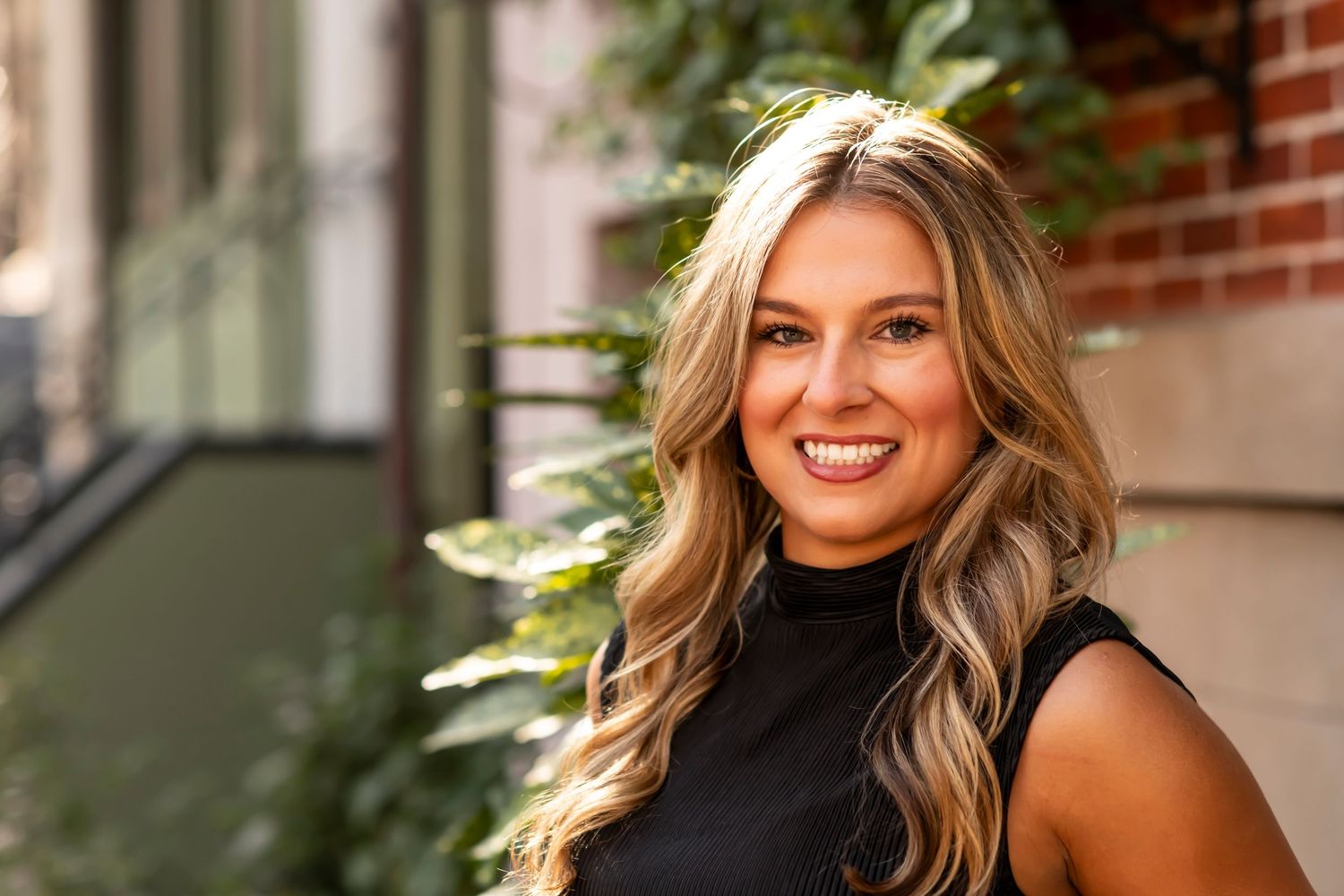 Photographer captures a woman's headshot