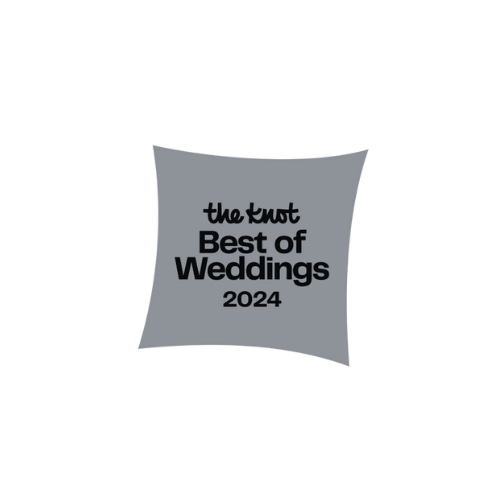 Gray award badge from The Knot's Best of Weddings for 2024.