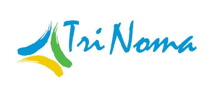 Colorful logo design featuring stylized butterfly shapes and text in bright blue, green, and yellow tones.