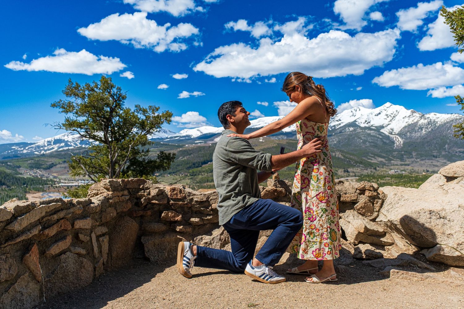 Summer marriage proposal near Breckenridge, CO (Sapphire Point Overlook)