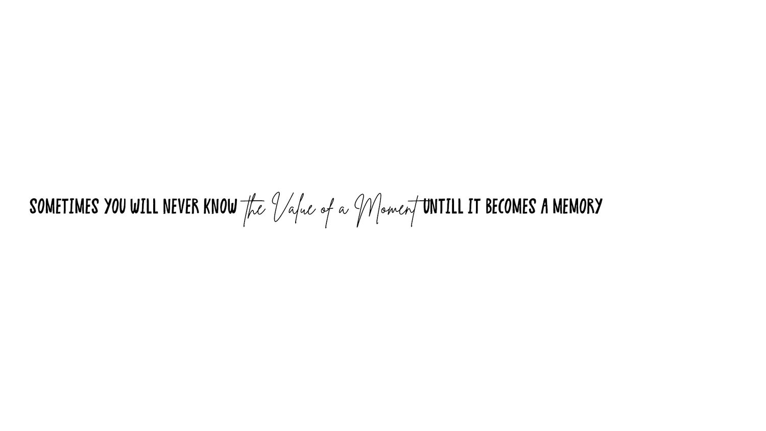 A minimalist black text quote about absence making the heart grow fonder against a white background.